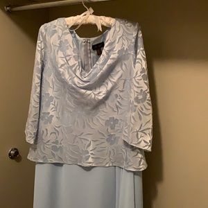 Blue floral full length gown